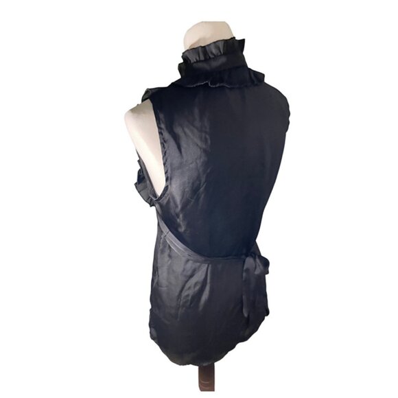 Silky ruffled sleevess blouse L - Picture 3 of 4